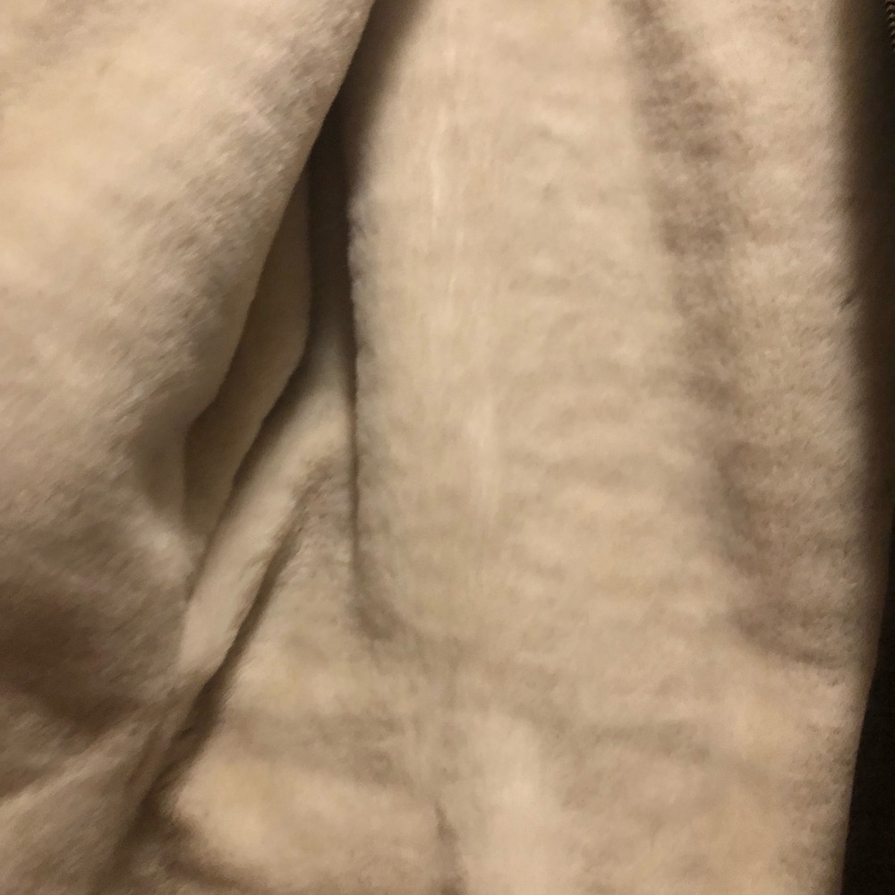 Maxima Dark Brown Teddy Jacket with White Trim - Picture 3 of 10